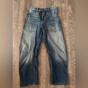 Nili Lotan Blue Relaxed Jeans with Vintage Fading